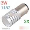 2 db 1157 aut LED Convex 3W 12V D3 izz fehr