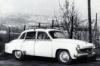 Ftaxis pepita Wartburg a Gellrt hegyen, valamikor az 1950-es vek vgn. Hasznos tartozk a tetcsomagtart