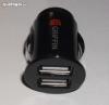 Dual 2Port USB Mini auts tlt fekete 2x 5V1000mA