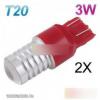 2 db T20 3W 12V D3 piros LEd aut lmpa izz